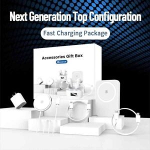 ARTCYBER 6 in 1 Charging Kit: Fast Charging, Magnetic Power Bank, Wireless Charger, Type-C Fast Charging Cable, Adapter and Audio Holder, Compact and Portable.Headphone device